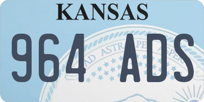 KS license plate 964ADS