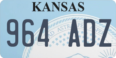 KS license plate 964ADZ