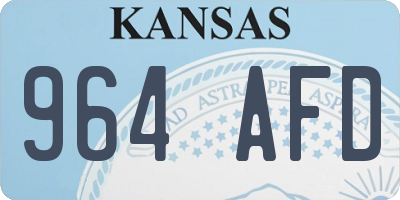 KS license plate 964AFD