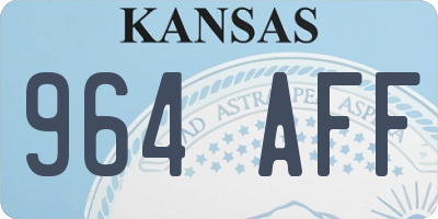 KS license plate 964AFF