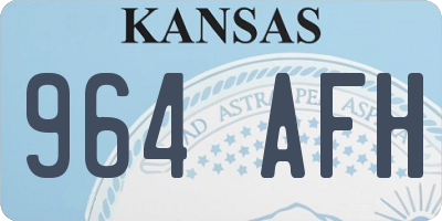 KS license plate 964AFH