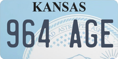 KS license plate 964AGE