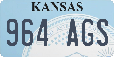 KS license plate 964AGS