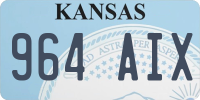 KS license plate 964AIX