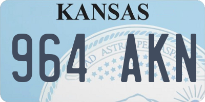 KS license plate 964AKN