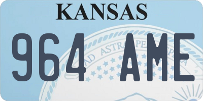 KS license plate 964AME