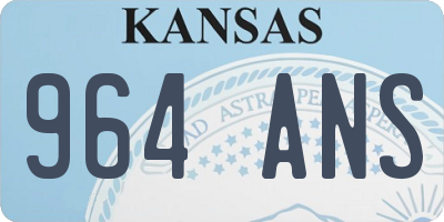 KS license plate 964ANS