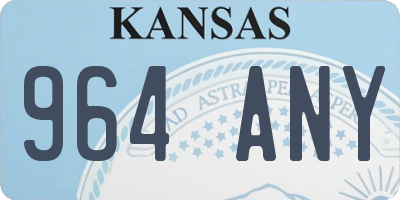 KS license plate 964ANY