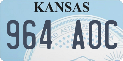 KS license plate 964AOC