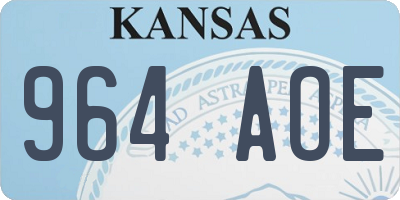 KS license plate 964AOE