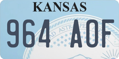 KS license plate 964AOF
