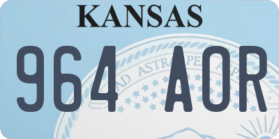 KS license plate 964AOR