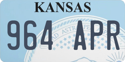 KS license plate 964APR
