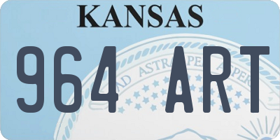 KS license plate 964ART