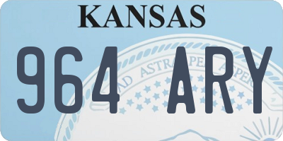 KS license plate 964ARY