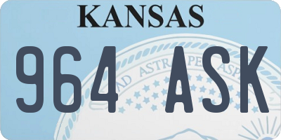KS license plate 964ASK