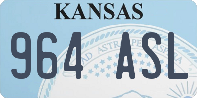 KS license plate 964ASL