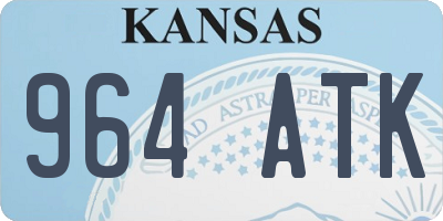 KS license plate 964ATK