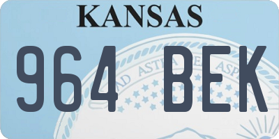 KS license plate 964BEK