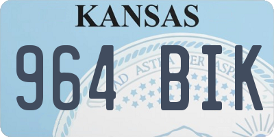 KS license plate 964BIK