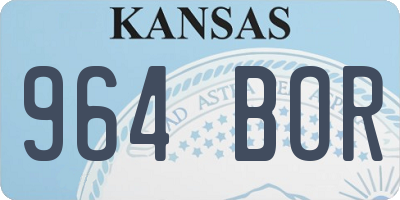 KS license plate 964BOR