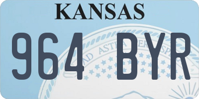 KS license plate 964BYR