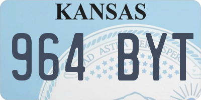 KS license plate 964BYT