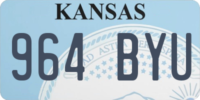 KS license plate 964BYU