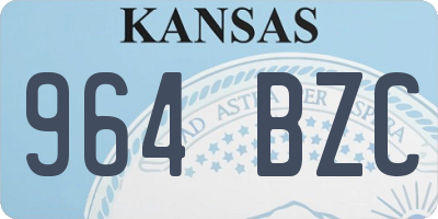 KS license plate 964BZC