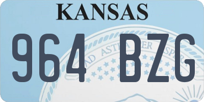 KS license plate 964BZG