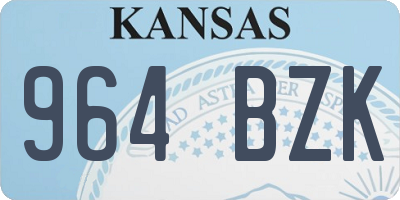 KS license plate 964BZK