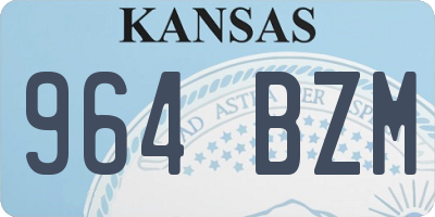 KS license plate 964BZM