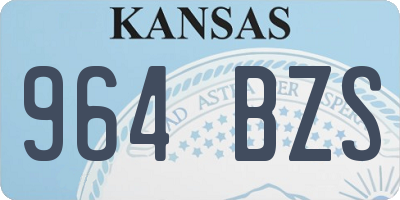 KS license plate 964BZS