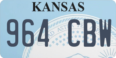 KS license plate 964CBW