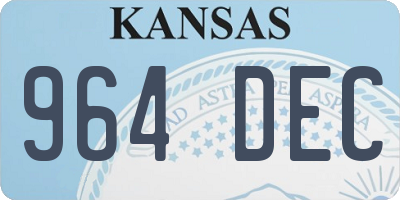 KS license plate 964DEC