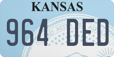 KS license plate 964DED