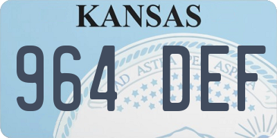 KS license plate 964DEF
