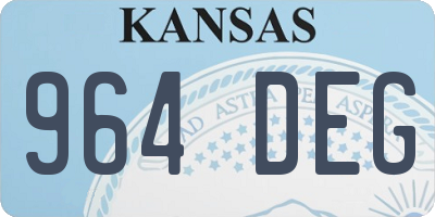 KS license plate 964DEG