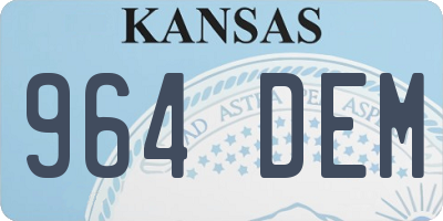 KS license plate 964DEM