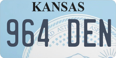 KS license plate 964DEN