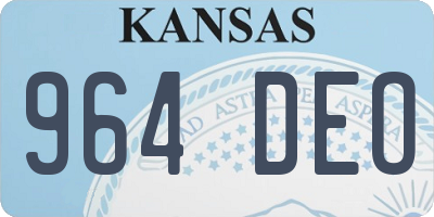 KS license plate 964DEO