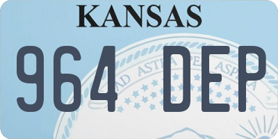 KS license plate 964DEP
