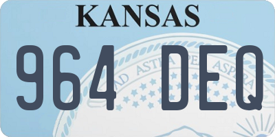 KS license plate 964DEQ