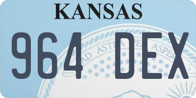 KS license plate 964DEX