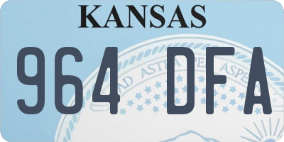 KS license plate 964DFA
