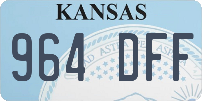 KS license plate 964DFF