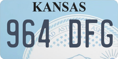 KS license plate 964DFG