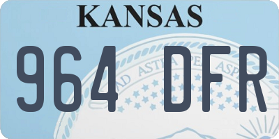 KS license plate 964DFR