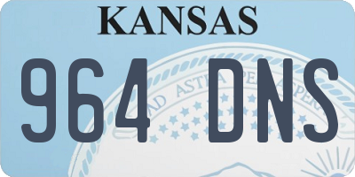 KS license plate 964DNS