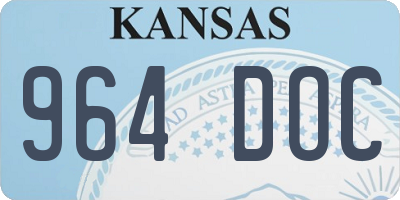 KS license plate 964DOC
